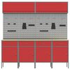 vidaXL Set de dulapuri de lucru cu sertar cu depozitare 10 pcs Roșu
