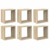 vidaXL Rafturi de perete cub 6 buc. stejar sonoma 26x15x26 cm