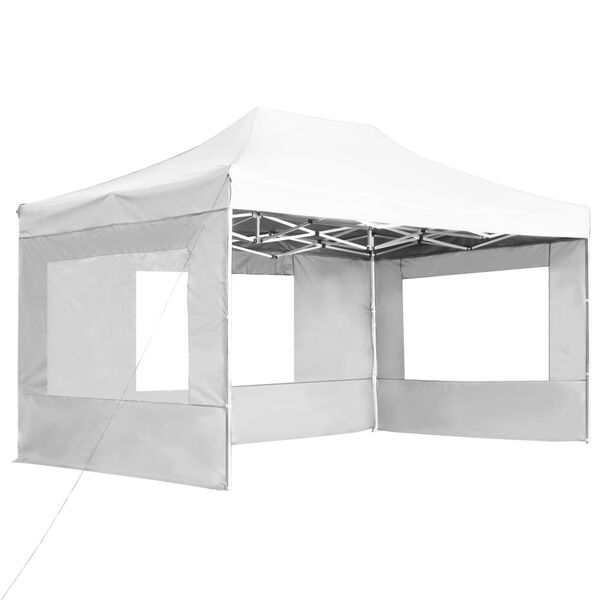vidaXL Cort de petrecere pliabil cu pereți, alb, 4,5 x 3 m, aluminiu