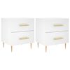 vidaXL Noptiere, 2 buc., alb, 40x35x47,5 cm, lemn compozit