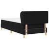 vidaXL Pat cu arcuri cu saltea cu headboard Negru 90 x 200 cm țesătură