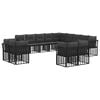 vidaXL Set de canapele de exterior Negru și Gri &icirc;nchis Poliester