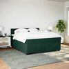 vidaXL Pat box spring cu saltea, verde &icirc;nchis, 200x200 cm, catifea