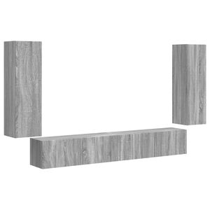vidaXL Set Dulap pentru Televizor Montat pe Perete 4 pcs Gri Sonoma