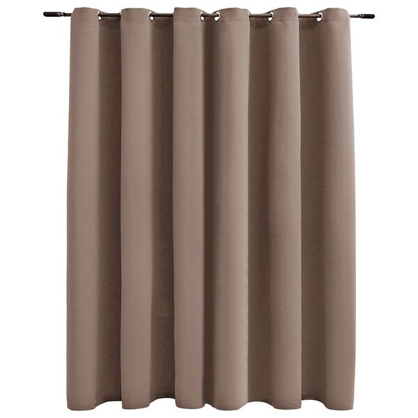 vidaXL Draperie opacă cu inele metalice, gri taupe, 290 x 245 cm