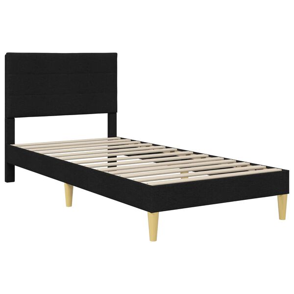 vidaXL Cadru de pat cu headboard Negru 80 x 200 cm țesătură