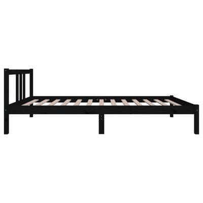 vidaXL Cadru de pat, negru, 90x200 cm, lemn masiv