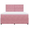 vidaXL Pat box spring cu saltea, roz, 180x200 cm, catifea