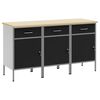 vidaXL Dulap de lucru cu sertar 3 buc. Negru și Gri 150 x 55 x 85 cm