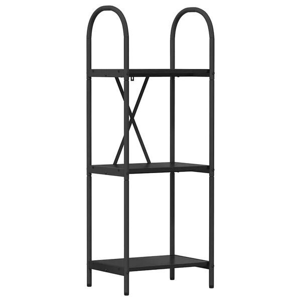 vidaXL Raft pentru cărți Stejar Negru 40 x 30 x 109 cm Lemn compozit