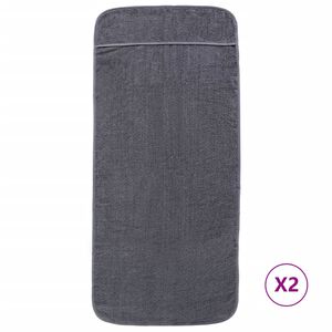vidaXL Prosoape de plajă, 2 buc., antracit, 75x200 cm, textil 400 GSM
