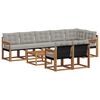 vidaXL Set de canapele de exterior 9 pcs Gri natural și deschis