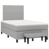 vidaXL Pat box spring cu saltea, gri deschis, 120x190 cm, textil
