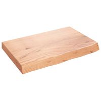vidaXL Blat de masă maro 60x40x(2-6) cm, lemn masiv stejar tratat