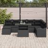 vidaXL Set de canapele pentru grădină cu pernă 9 pcs Negru Rattan poli
