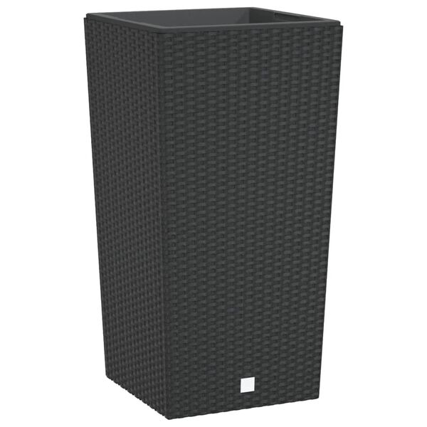 vidaXL Jardinieră cu interior detașabil, antracit, 21 / 49 L, PP ratan
