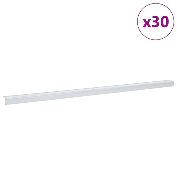 vidaXL Profile pentru marginea treptelor 30 pcs Argintiu 67 x 3 x 2 cm