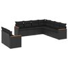 vidaXL Set mobilier de grădină cu perne, 9 piese, negru, poliratan