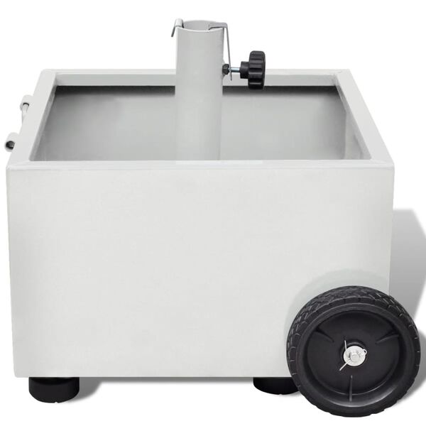 vidaXL Suport umbrelă de exterior, ghiveci plante, alb