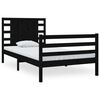 vidaXL Cadru de pat single, negru, 90x190 cm, lemn masiv de pin