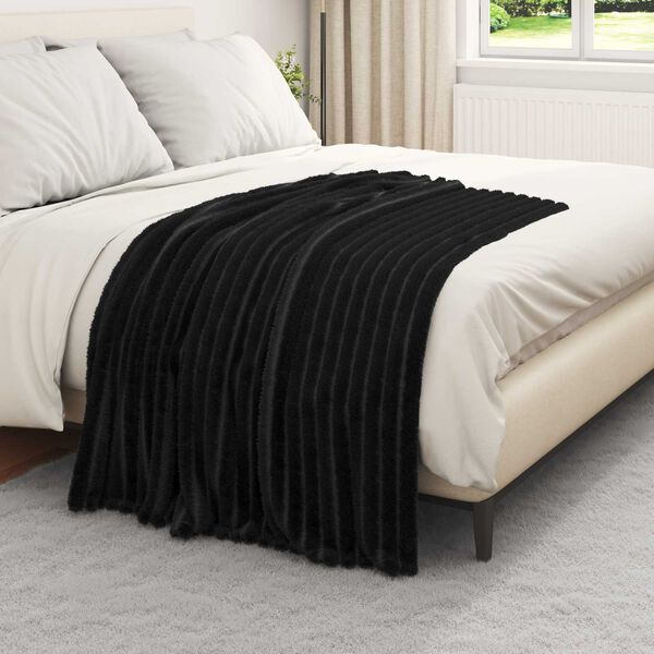 vidaXL Pături de aruncat 6 pcs Negru 150 x 130 cm Molton
