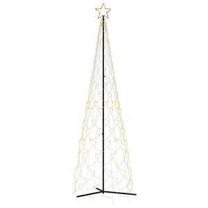 vidaXL Brad de Crăciun &icirc;n formă de con, alb cald, 500 LED-uri, 100x300 cm