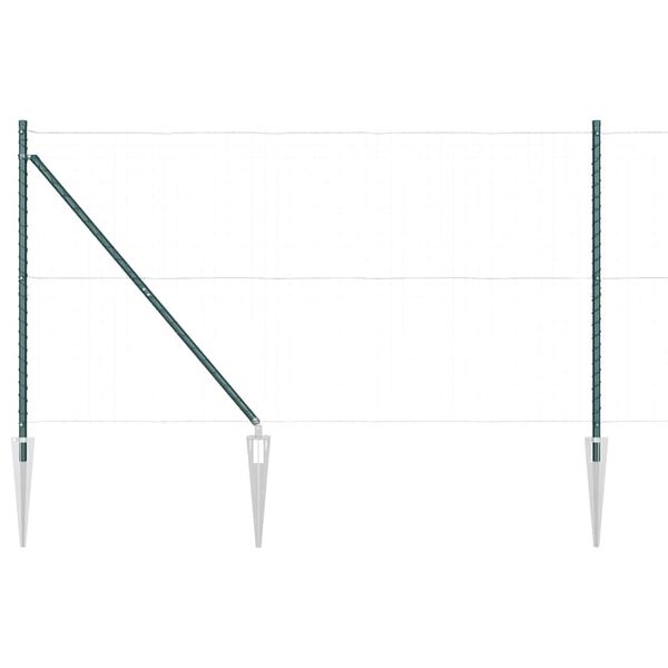 vidaXL Stâlpi de Gard Manual 13 pcs Verde Ø32mm 160 cm Oțel galvanizat