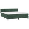 vidaXL Pat box spring cu saltea, verde &icirc;nchis, 180x200 cm, catifea