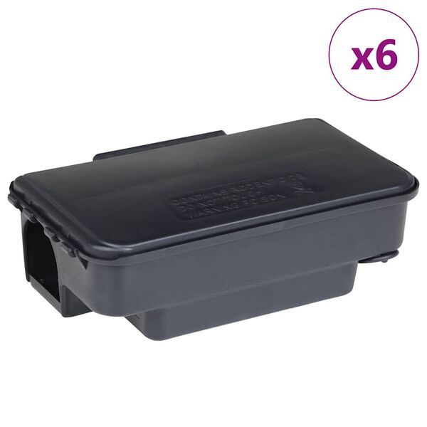 vidaXL Capcane pentru șoareci 6 buc Negru 22x12,5x7,5 cm