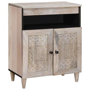vidaXL Bufet Alb decolorat 60 x 33 x 75 cm Lemn de mango solid