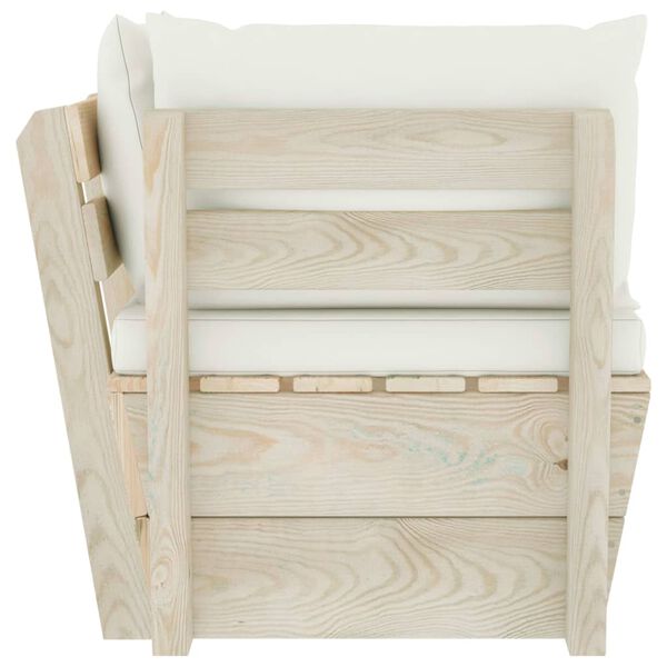 vidaXL Canapea de grădină din paleți, colțar, cu perne, lemn molid