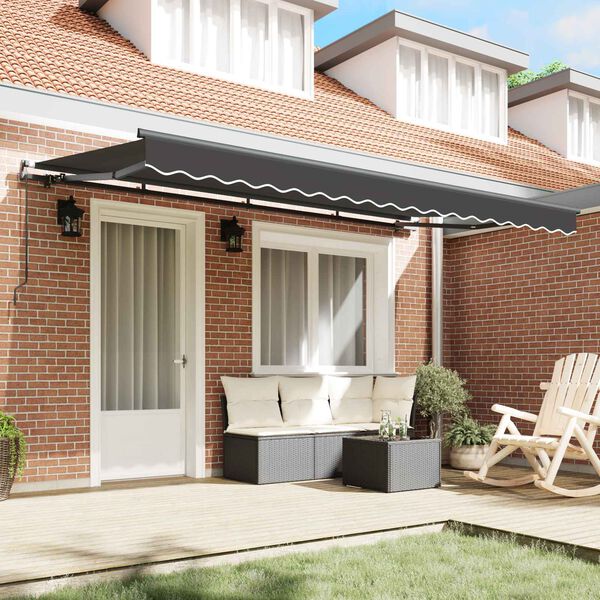 vidaXL Cortina Retractabilă Manual Antracit 350 x 200 cm țesătură