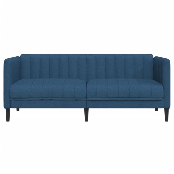 vidaXL Canapea cu 2 locuri, albastru, material textil