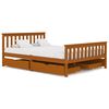 vidaXL Cadru de pat cu 4 sertare maro miere 140x200 cm lemn masiv pin