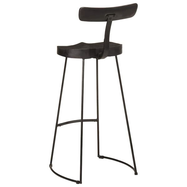 vidaXL Scaune de bar 2 buc Negru 49x43x103 cm Lemn masiv Mango