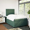 vidaXL Pat box spring cu saltea, verde &icirc;nchis, 120x190 cm, catifea