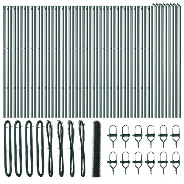 vidaXL St&acirc;lp de gard. Verde 100 x 1,2 m (mesh de 36 mm) Oțel și PVC