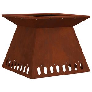 vidaXL Bol de foc Ruginit 48 x 48 x 40 cm Oțel rezistent de intemperii