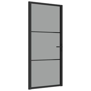 vidaXL Ușă de interior, 93x201,5 cm, negru, sticlă ESG și aluminiu