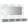 vidaXL Dulap cu oglindă și LED, alb, 90x31,5x62 cm