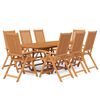 vidaXL Set mobilier de grădină, 9 piese, lemn masiv de acacia, 160-240 cm