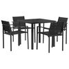 vidaXL Set de Mobilier pentru Exterior 5 buc. Negru și antracit