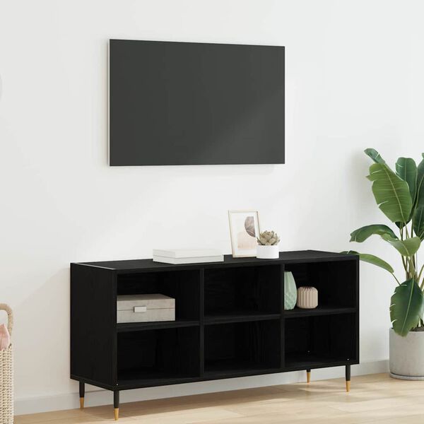 vidaXL Cabinet TV Stejar Negru 103,5 x 30 x 50 cm Lemn compozit