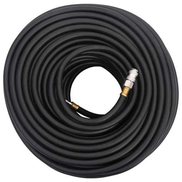 vidaXL Furtun de aer hibrid, negru, 0,6", 20 m, cauciuc și PVC