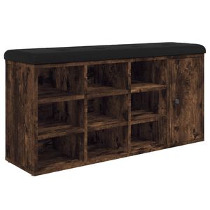 vidaXL Bancă de pantofi, stejar fumuriu, 102x32x50 cm, lemn prelucrat