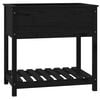 vidaXL Jardinieră cu raft, negru, 82,5x54x81 cm, lemn masiv de pin