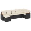 vidaXL Set canapele de grădină cu perne, 7 piese, negru, poliratan