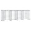 vidaXL Perete gabion pentru pubela gunoi 350x91x120 cm fier galvanizat