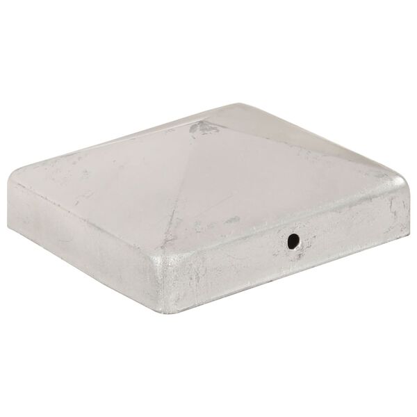vidaXL Capace stâlpi de gard piramidă 6 buc. metal galvanizat 91x91 mm