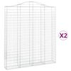vidaXL Coșuri gabion arcuite, 2 buc 200x30x220/240cm, fier galvanizat
